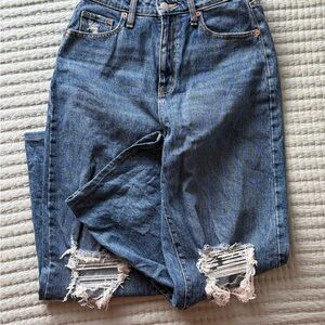 Wild Fable Blue Distressed Highest Rise Baggy Jeans